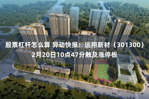 股票杠杆怎么算 异动快报：远翔新材（301300）2月20日10点47分触及涨停板