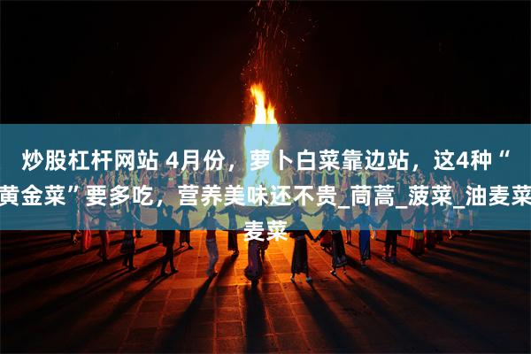 炒股杠杆网站 4月份，萝卜白菜靠边站，这4种“黄金菜”要多吃，营养美味还不贵_茼蒿_菠菜_油麦菜