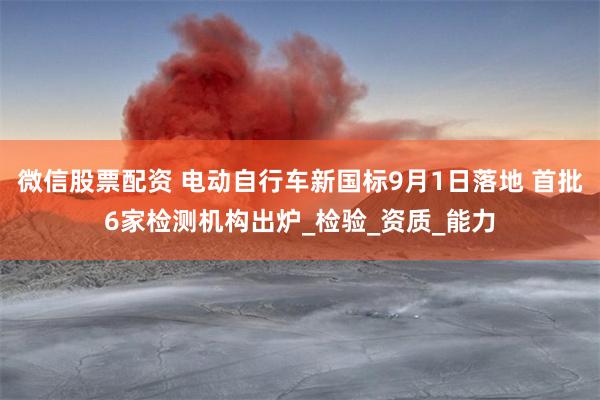 微信股票配资 电动自行车新国标9月1日落地 首批6家检测机构出炉_检验_资质_能力