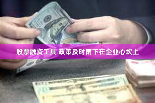 股票融资工具 政策及时雨下在企业心坎上